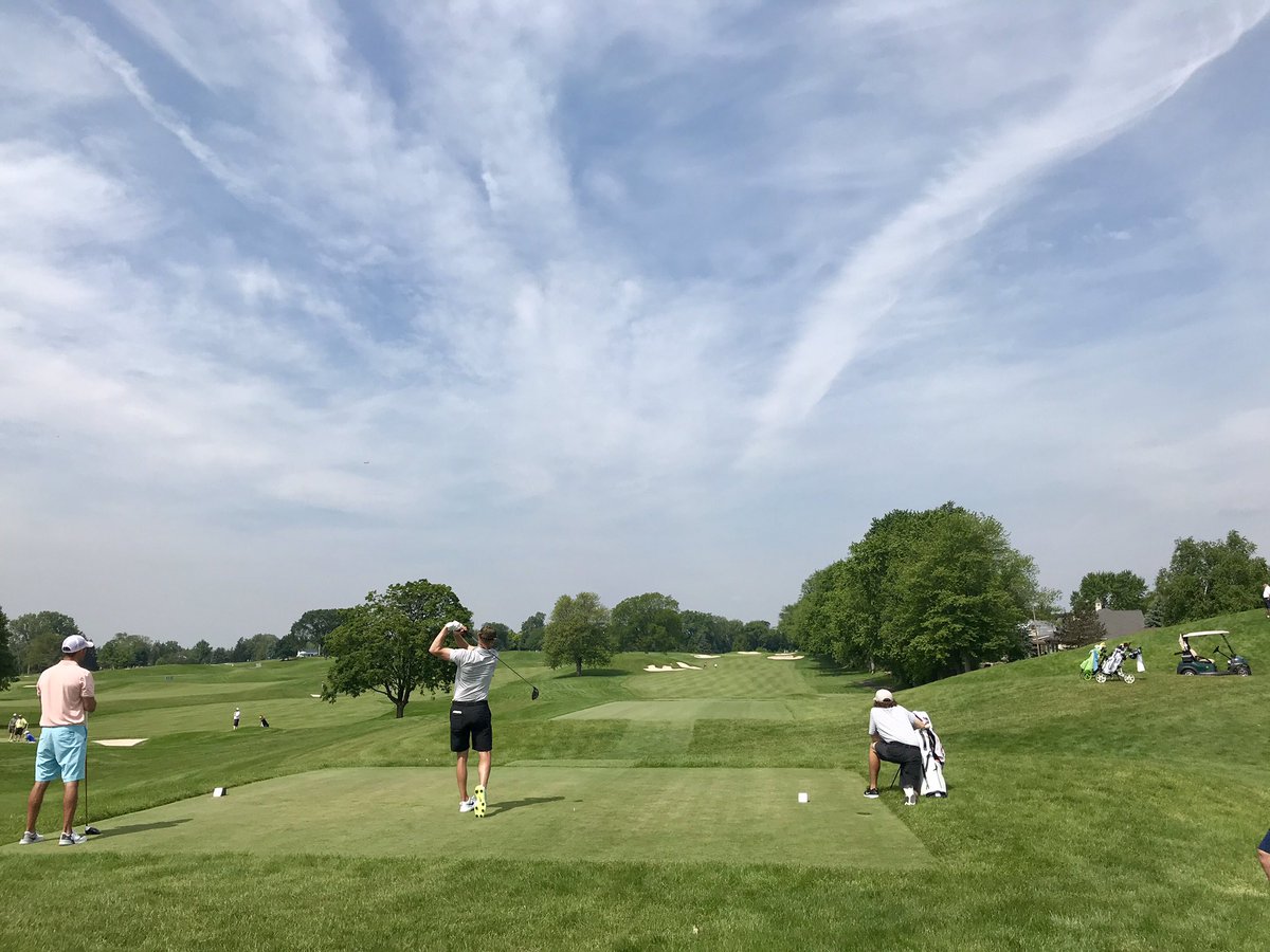 officialGAM's tweet photo. Follow scores for round two of the #MichiganAm at www https://t.co/wMEWatvrze. We cut to the low 64 competitors for match play at day’s end. #GAM100 #Michigangolf https://t.co/1JxR8RvLRv