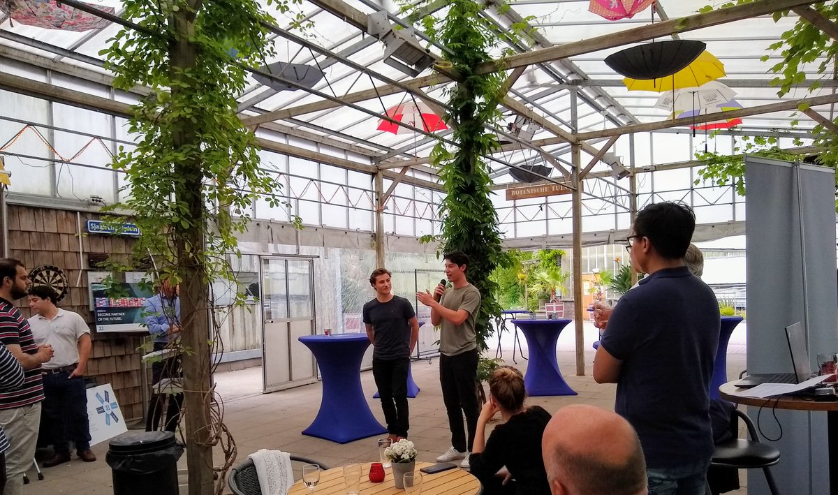 XDelft's tweet photo. Two winners from the @TUDelftcontest , EFESTO and Muumba, share with us their innovative ideas that aim to improve the world using cutting edge technology #xdelft https://t.co/TNhloYcWqN