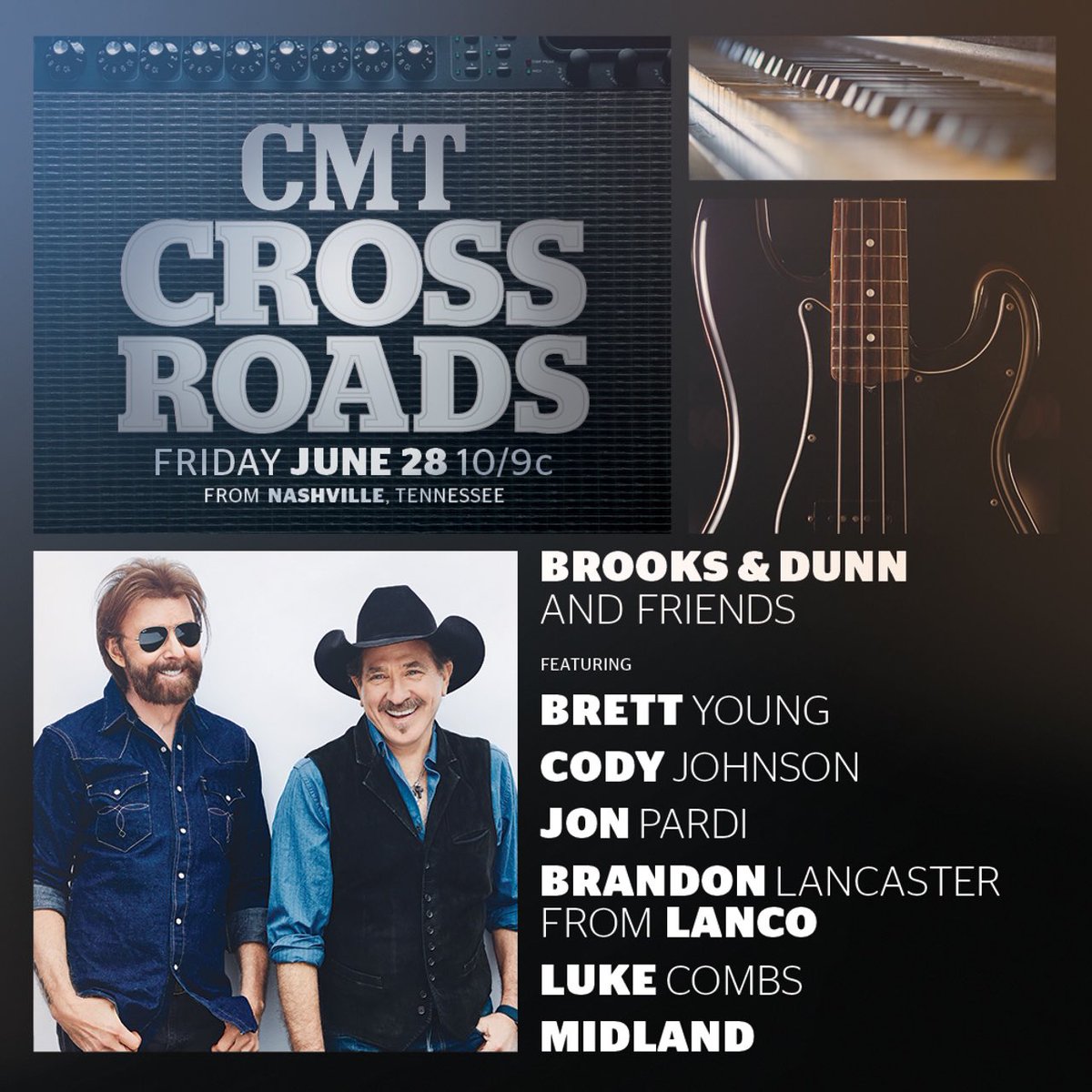 Y’all have no idea how cool it was to be a part of #CMTCrossroads with @BrooksAndDunn and friends. Be sure to tune in next Friday on @CMT at 10/9c.