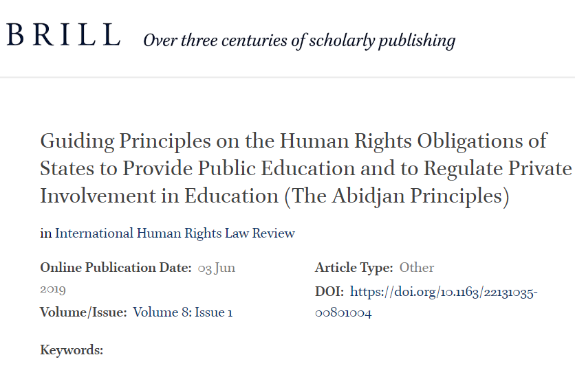 saubryhr's tweet photo. Fantastic to see the #AbidjanPrinciples published in one of the reference journals on international human rights law, @BrillPublishing's International Human Rights Law Review. This is a testimony of the quality of the work the experts put into the text.

https://t.co/vmY1TOfMit https://t.co/hy7JNxiZgM