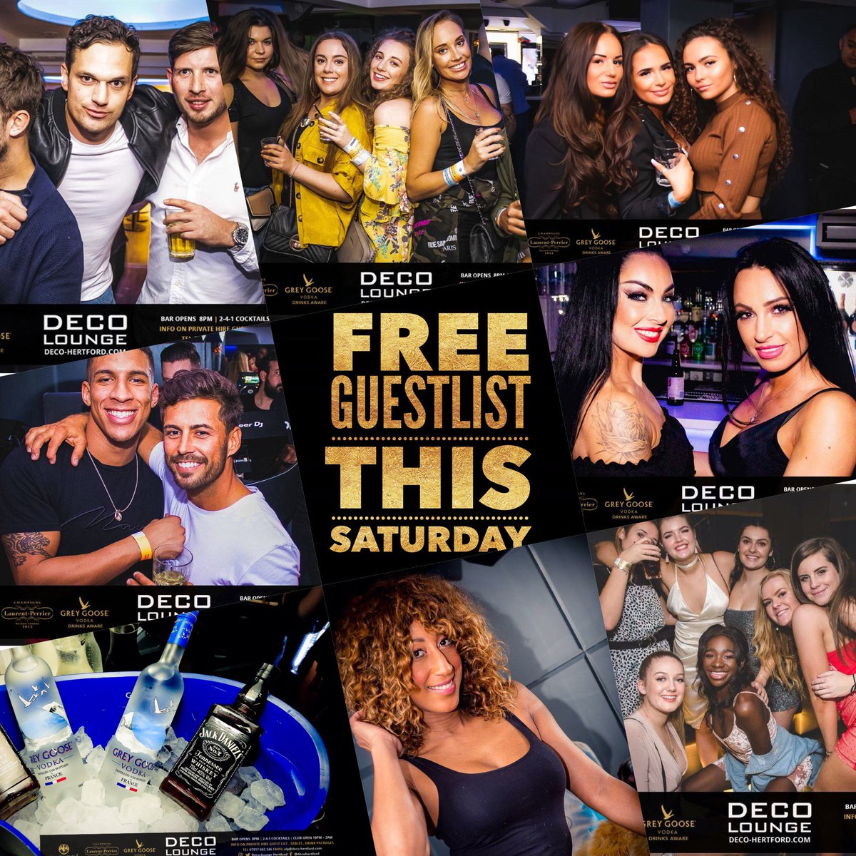 DecoHertford's tweet photo. 🙌🏼Get on the FREE ENTRY Guestlist for this Saturday! Simply message us your full names to be added to the list for 100% free entry b4 11:30pm🔥 Hertford’s premium venue💎
.
. https://t.co/NXjORitWme