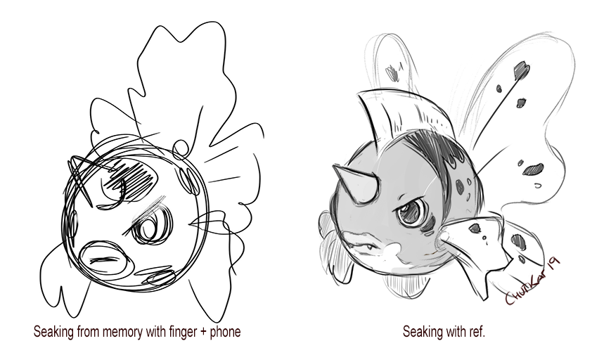 Will go through  the memory pokemon I drew yesterday and draw a proper version.
This is seaking! Which it kinda looks like a goldeen with a fleuran @officialsaylua tail xDD 