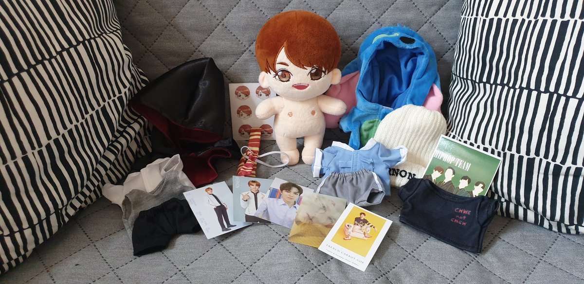 SunHyeMoon's tweet photo. Guess what I found after coming home ㅠㅠㅠㅠ I'm just sad because @HarryVERzi218 is smaller than other 20cm dolls so the clothes don't fit Soonie and Hoonie ㅜㅜ Thanks for hosting the GO, @FrenchCarrotGOs ♡ Especially happy about the photocards! ㅠㅠㅠ #CarrotProofs https://t.co/BuVQMYly03