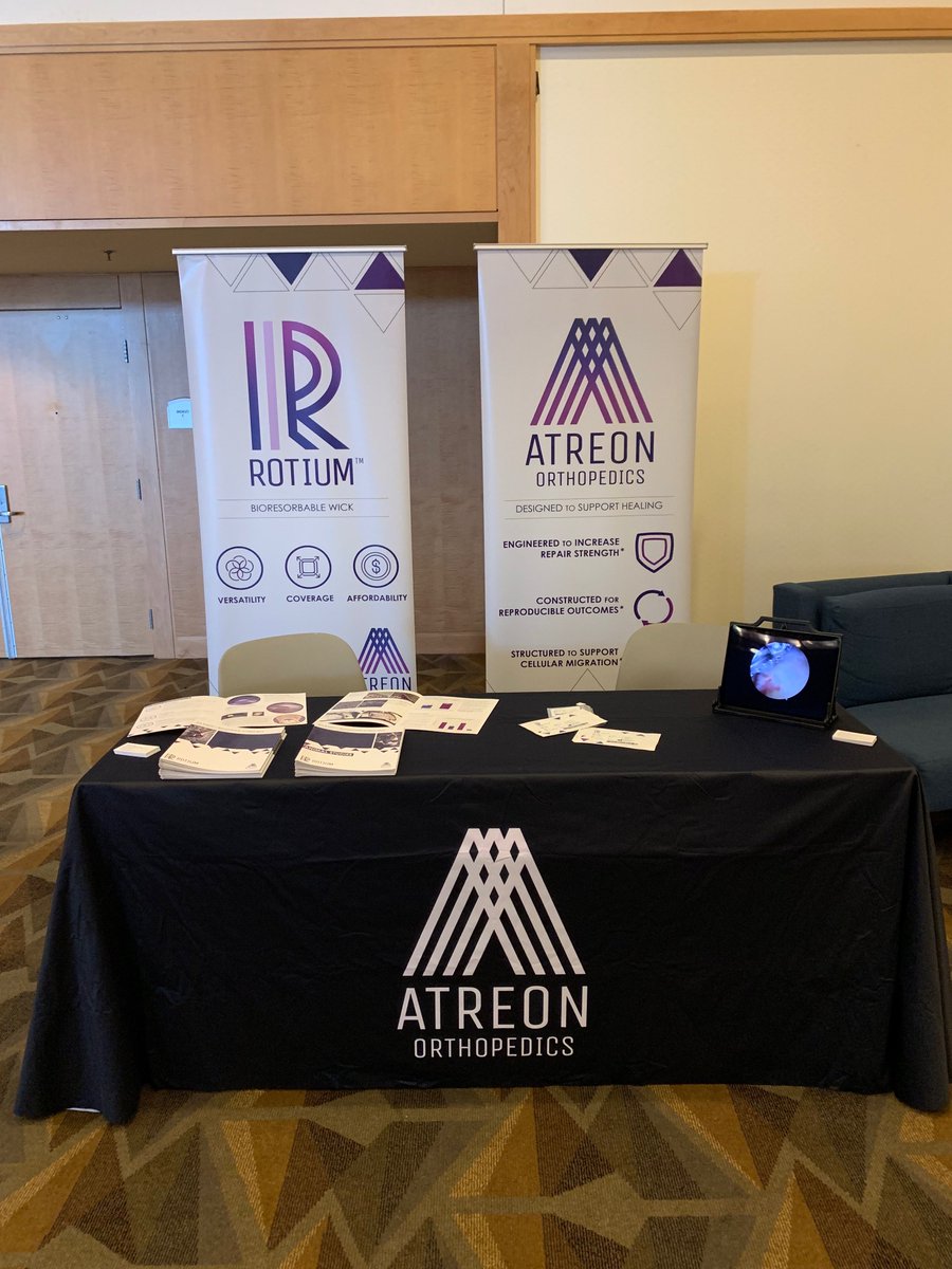 Atreon is set up and ready to go at the San Diego Shoulder Institute! #orthopedics #medtech #scaffolds