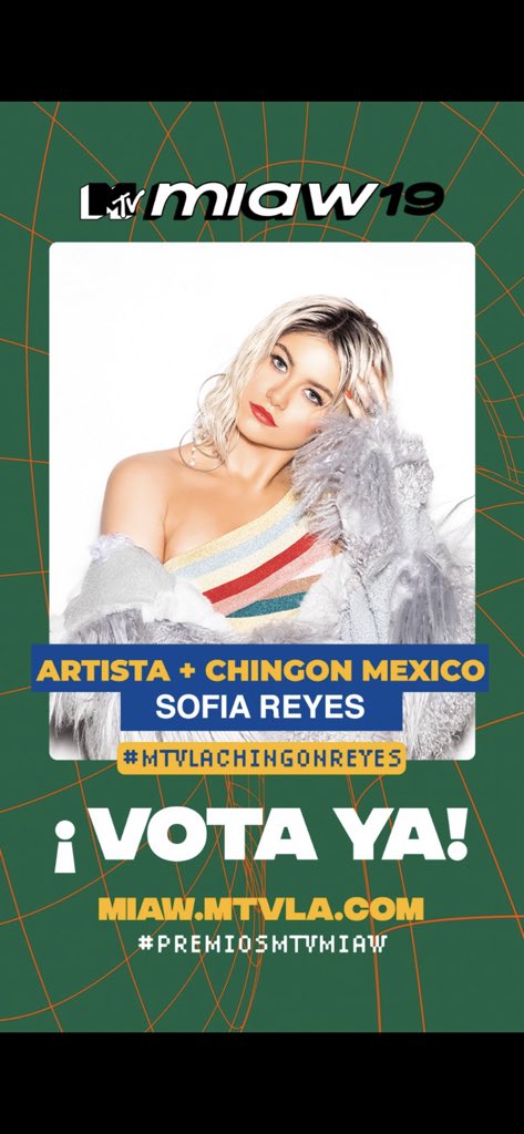 palomahecht's tweet photo. #MTVLACHINGONREYES #MTVLASHIPRIP @SoSofiaReyes @anitta @RitaOra #PremiosMTVMIAW RT PARA SEGUIR VOTANDO SO CREW @MTVLA @mtvmiaw https://t.co/3WPjPOOvX9
