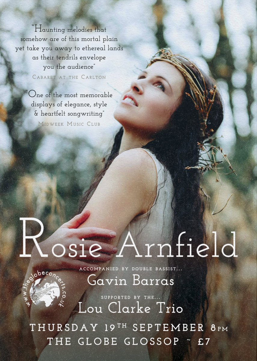 Rosie Arnfield (@rosiearnfield) on Twitter photo I am truly delighted, to be returning to the place where it all began, <a href="/ConcertsGlobe/">The Globe Concerts</a> in #Glossop for my own headlining concert. I will be joined by double bassist <a href="/gavinbarras/">Gavin Barras</a>, The Lou Clarke Trio, and maybe, a few extra special guests. I am truly delighted, to be returning to the place where it all began, <a href="/ConcertsGlobe/">The Globe Concerts</a> in #Glossop for my own headlining concert. I will be joined by double bassist <a href="/gavinbarras/">Gavin Barras</a>, The Lou Clarke Trio, and maybe, a few extra special guests.