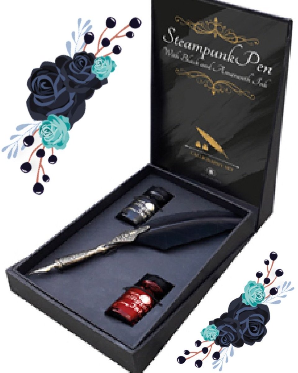 New "Steampunk Pen" Set including 2 inks ✒️📜⚙️ #steampunk #calligraphy #calligraphicpen #steampunkpen #creativewriting #artwriting #engravedpen #featherpen

newagemusicstore.co.uk/steampunk-pen-…