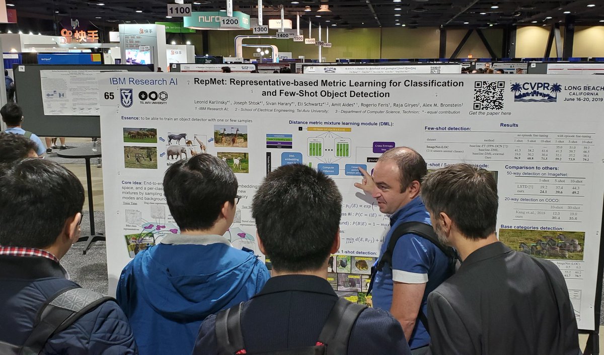 JohnRSmithMM's tweet image. #IBMResearchAI scientist Leonid Karlinsky is presenting RepMet now at #CVPR2019, poster #65.