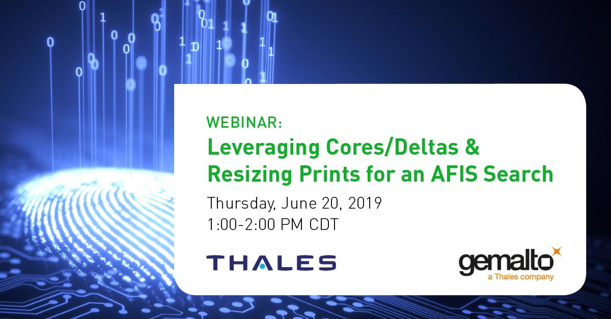 Gemalto_NA's tweet photo. Tomorrow, free live webinar - our latent expert will show some best practices for preparing a print for optimal search. #AFIS https://t.co/4ydJUUYHd3 https://t.co/4RqWMx1sgZ
