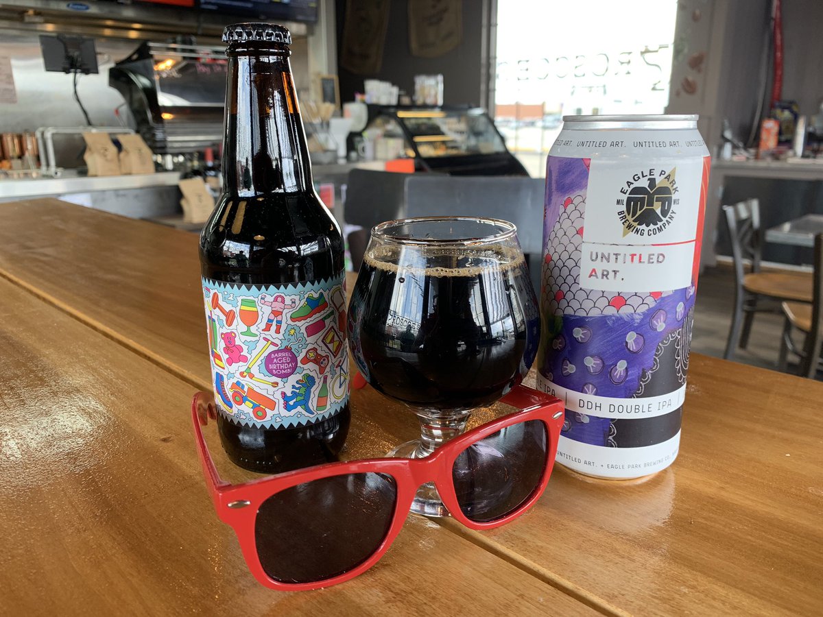 Oh boy! Just dropped these big dawgs off. @untitledartbrewing DDH DIPA is back by popular demand and <a href="/prairieales/">Prairie Artisan Ales</a> sent a treat over with Birthday Bomb! 
BA Birthday Bomb! is available in bottles (limit 2pp). Birthday Bomb! available on draft. Get it while it’s here! Eastside only