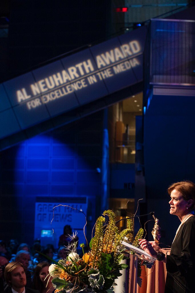 grayson_wolff's tweet photo. One of the greatest opportunities I had on this trip is the opportunity to attend the Al Neuharth Award for Excellence in the Media. Carol Guzy was the receipient of the award and is the first Photojournalist to receive the award. #FreeSpirit19 #ANAward2019 @WeDreamDareDo https://t.co/wbHHGwqOWG