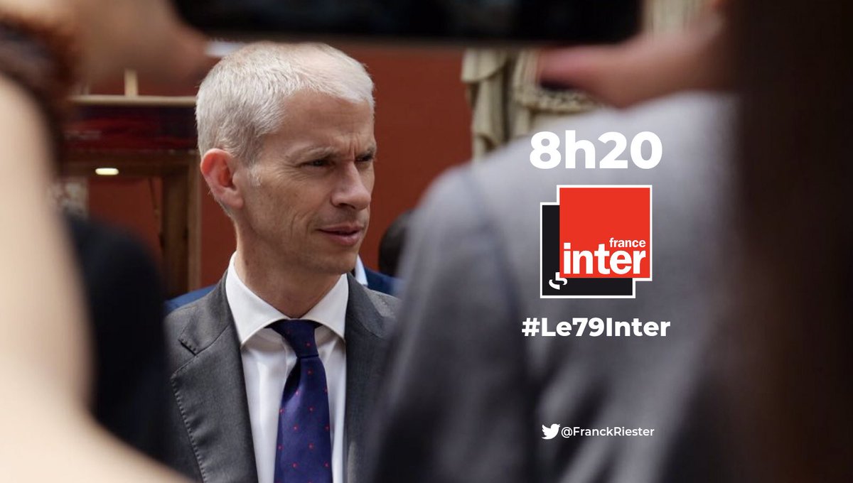 franckriester's tweet photo. 🎙Rendez-vous demain à 8h20 sur @franceinter. Je répondrai aux questions de @LeaSalame et @ndemorand. #le79Inter https://t.co/ZHkvcNfW9I