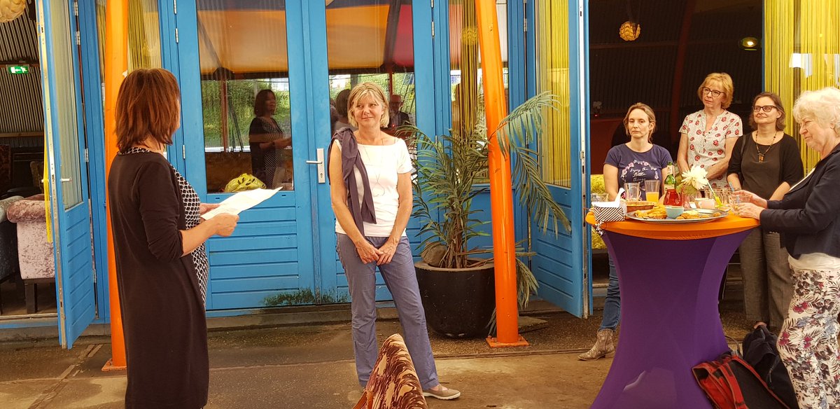 Vandaag afscheid van #liesbeth van bemmel. Vanaf 2006 hard aan het werk voor de vrouwenopvang. Pionier pur sang. Dank voor  je inzet!