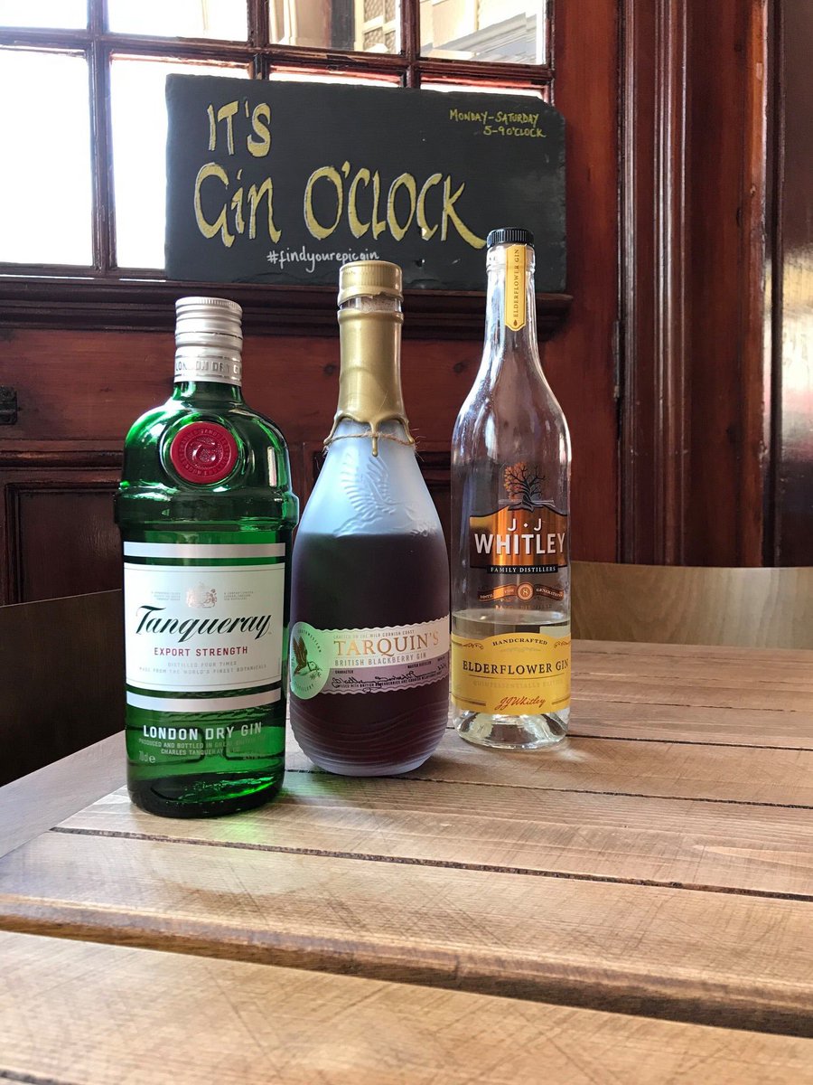 AberCastlebar's tweet photo. It’s Gin O Clock every day except Sunday 5-9pm. £1 off all gins. Why not try one of our mid shelf gins? https://t.co/XXZfXPCxLe