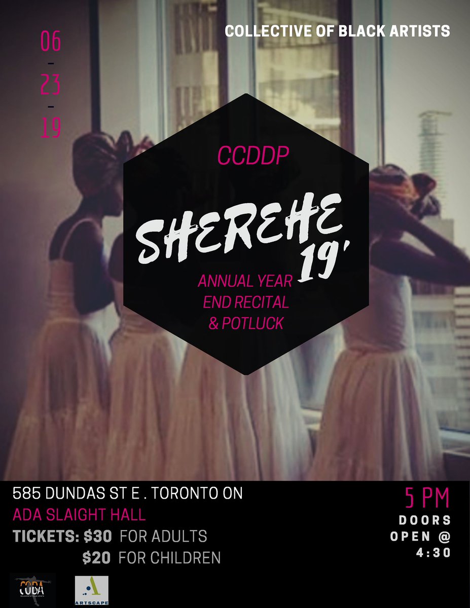 📣*ATTENTION ALL* 📣COME SEE OUR YOUNG QUEENS &amp; KINGS FOR THEIR YEAR END RECITAL SUNDAY JUNE 23RD DANIELS SPECTRUM - 585 DUNDAS ST E. - 5PM 
TIX $30 ADULTS $20 KIDS. BUY ONLINE AT COBAOFFICE@GMAIL.COM
HOPE TO SEE U THERE!!!🙌🏾🙏🏾 #dance #danceislife #blackdance #contemporarydance