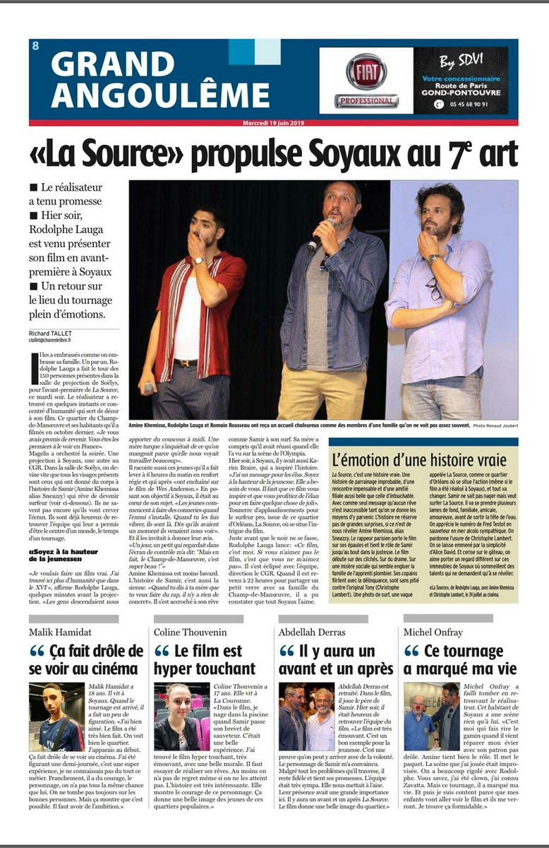 NolitaCinema's tweet photo. La revue de presse pour #LaSource commence avec le vent en poupe pour @sneazzy  ! 🏄
Merci @sudouest et @charentelibre  ! https://t.co/Lqqj2pxrxJ