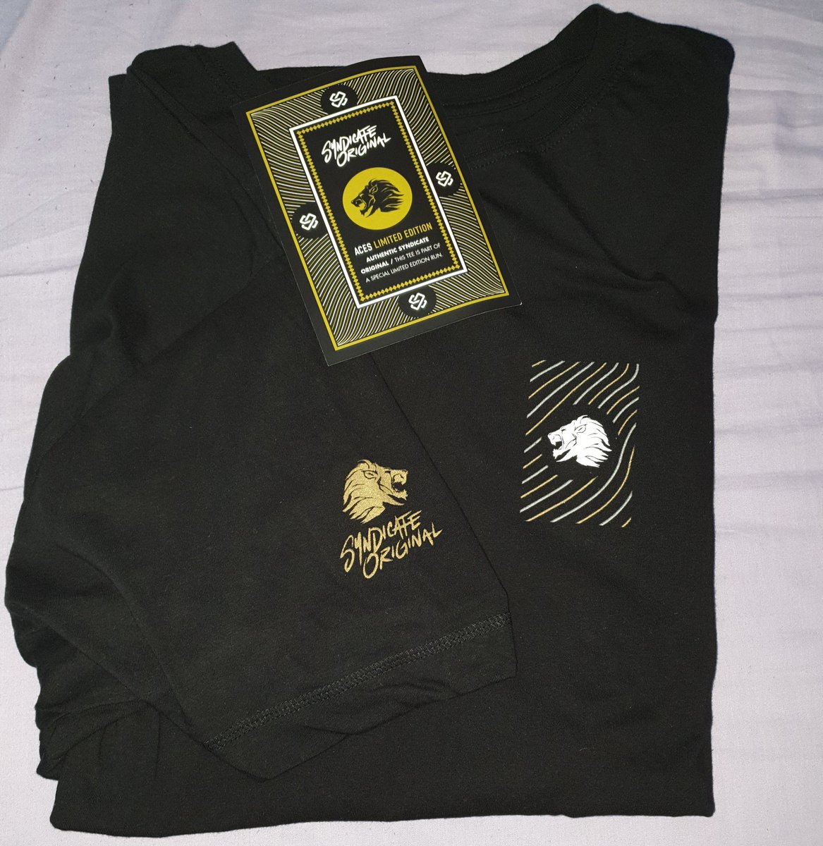 Shanej96's tweet photo. Got my first ever @SyndicateOG t-shirt &amp; had to make it the limited edition Aces t-shirt!! @ProSyndicate https://t.co/lCJznrPUfQ