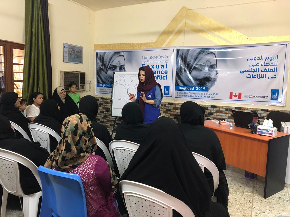IRWorldwide's tweet photo. Islamic Relief women’s centres in #Iraq are holding activities to mark the International Day for the #EliminationofSexualViolenceinConflict.

The events taking place in Baghdad, Anbar and Kirkuk aim to stop violence and help survivors: https://t.co/WbcA6kFpgG #SGBV #GBV https://t.co/mA9MkBHq27