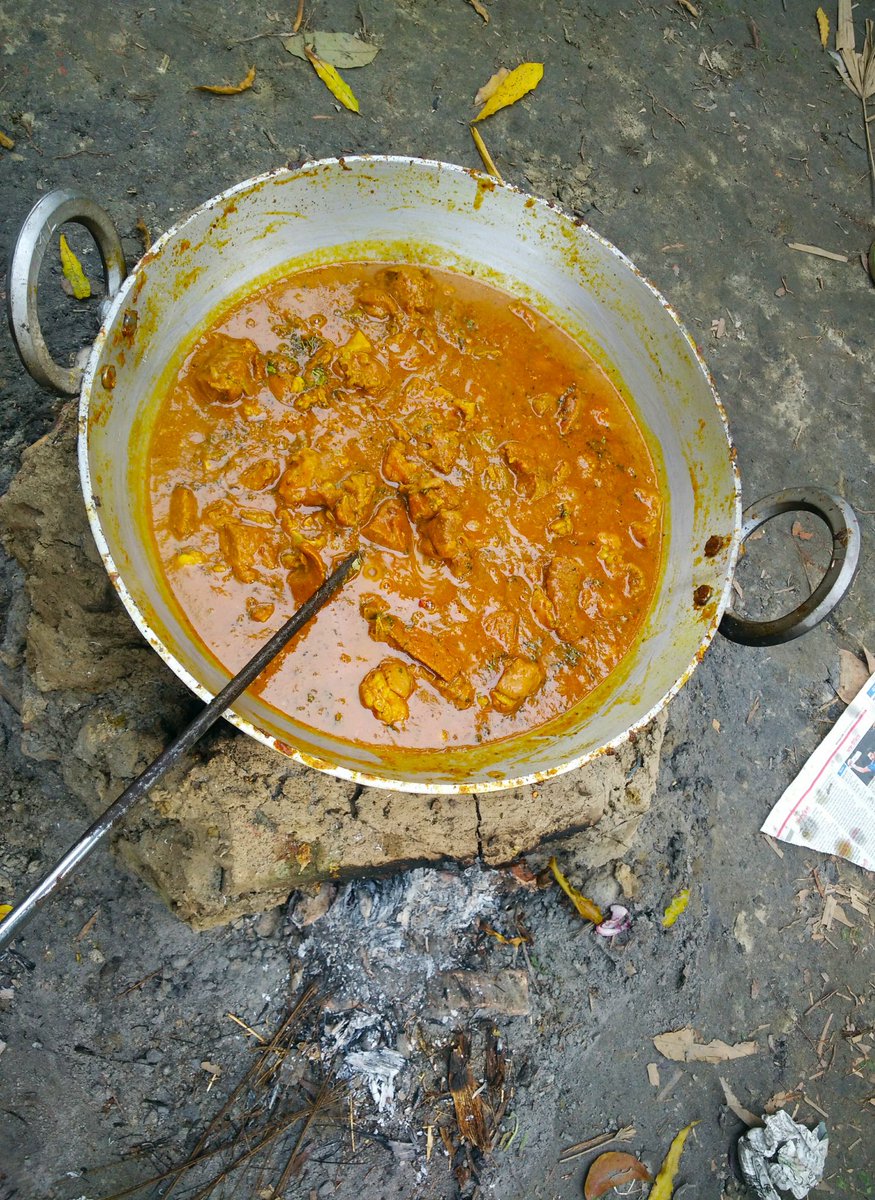 57. Mutton Kadhai - Prepared during a small picnic at our Garden. Slow Cooking in wooden flame is an amazing experience! I prefer using dry chili paste instead of chili powder while Cooking. Bongs would love this dish for sure!