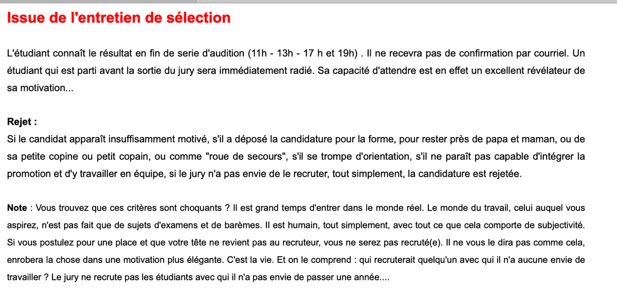 ElsaGrassy's tweet photo. Voici ce qu'on trouve sur la page des candidatures en formation initiale de la fac de droit de l'université de Lorraine. Spencerien à souhait: survival of the fittest. https://t.co/lczXjzQSPb https://t.co/CCQmBpVJ6V