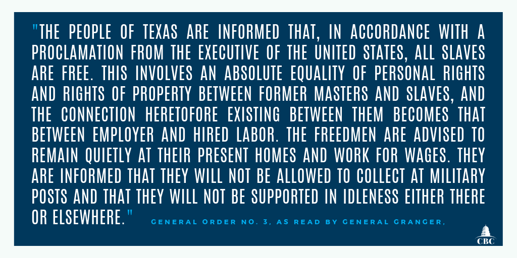 #Juneteenth commemorates the end of slavery in this country. While it’s a day to celebrate the progress we’ve made in the pursuit of freedom, equality, and justice, it is also a reminder that much more work remains before we can fully live up to those ideals.