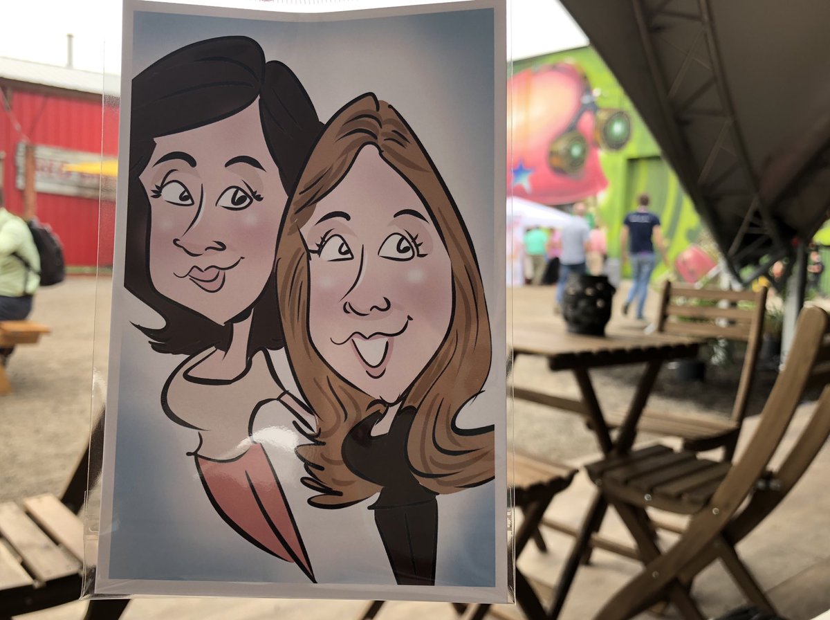 Communitech's tweet photo. Want a caricature done? @SunLifeCA has you covered. Stop by outside and don’t forget to enter their trivia! #SunLifeDigital https://t.co/YAczJQV3yR
