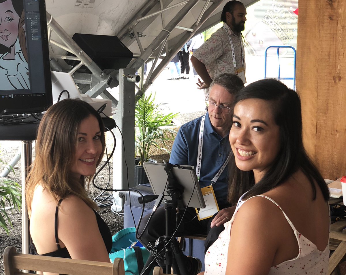 Communitech's tweet photo. Want a caricature done? @SunLifeCA has you covered. Stop by outside and don’t forget to enter their trivia! #SunLifeDigital https://t.co/YAczJQV3yR