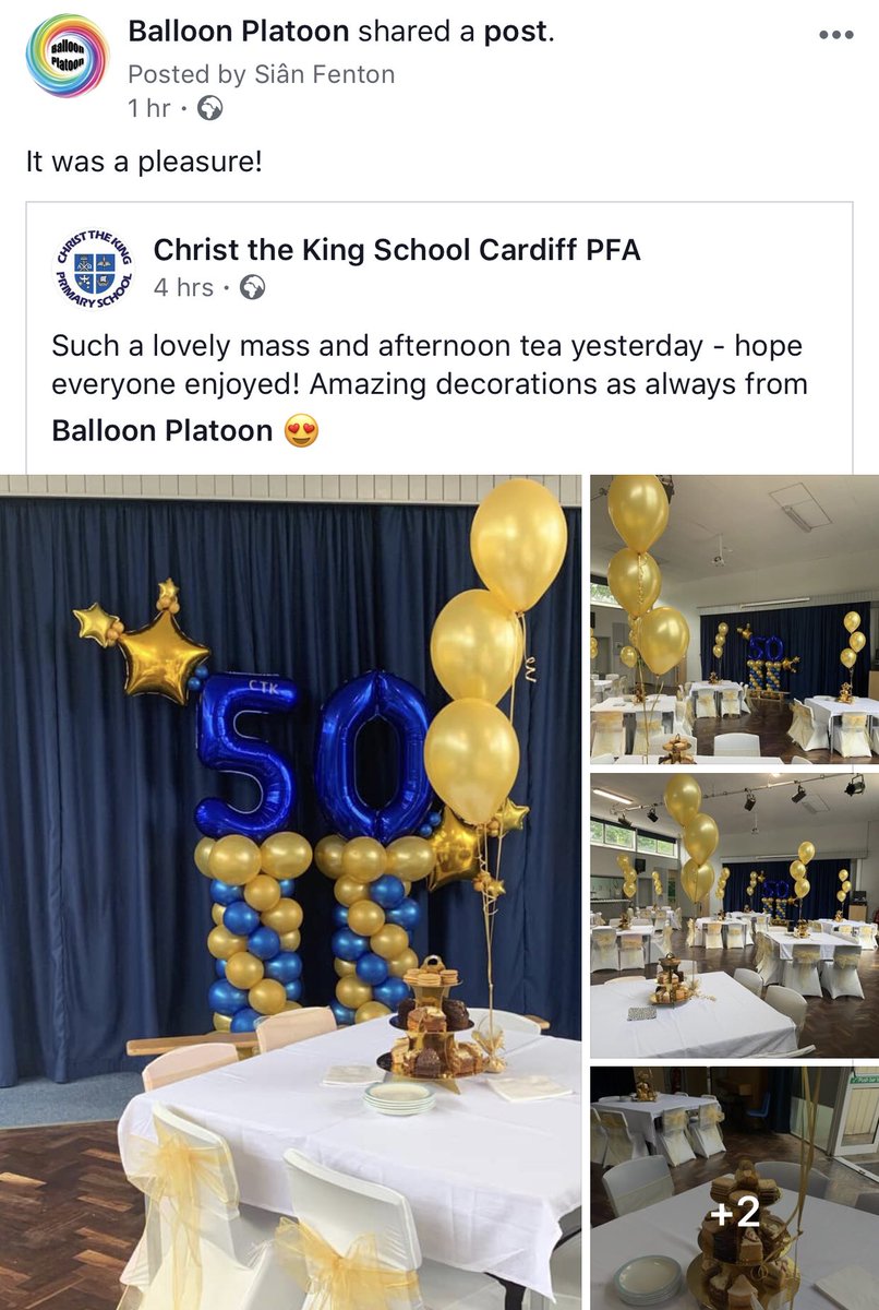 balloon_platoon's tweet photo. Lovely Afternoon tea and Mass for Christ the King School #balloons #partydecorations #afternoontea #mass https://t.co/IJCNTMtPeg