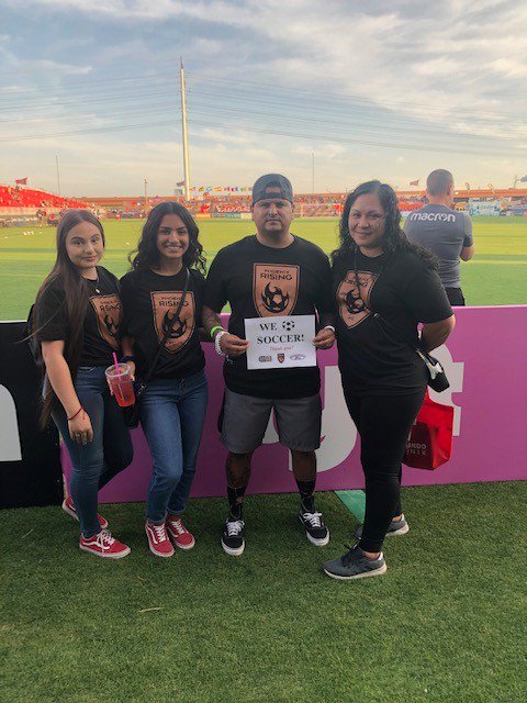 azmamorg's tweet photo. A service member and his family enjoying a Phoenix Rising game through Seats for Soldiers. Thank you Sanderson Ford! #seatsforsoldiers #AZMAM #SandersonFordAZ https://t.co/kU14JszQIT