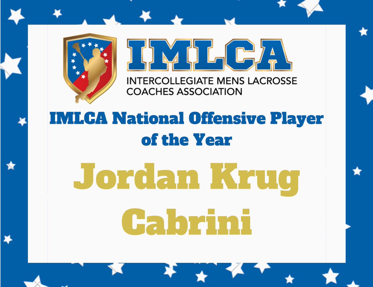 We would like to congratulate the DIII IMLCA National Defensive &amp; Offensive Player of the Year 🥍