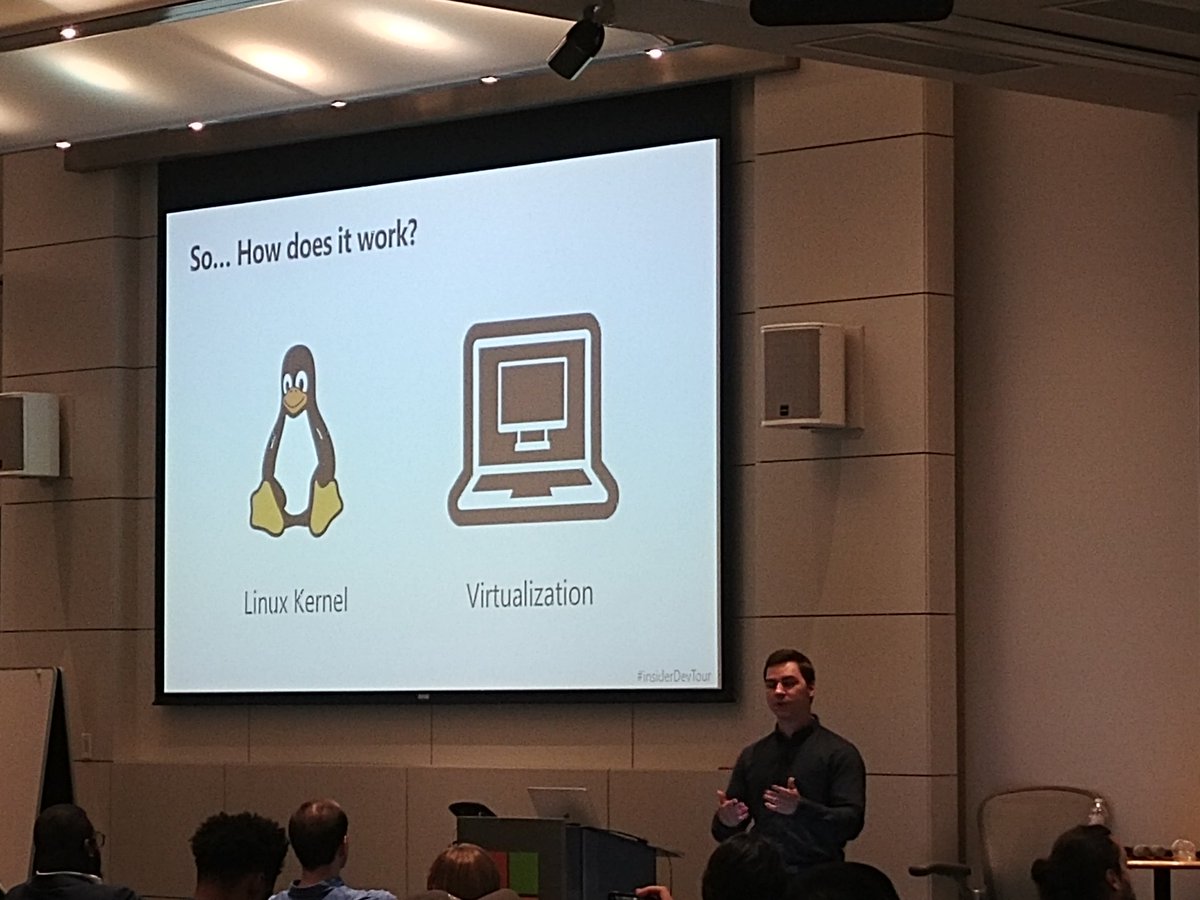 Your Linux kernel will be updated via Windows update - <a href="/craigaloewen/">Craig Loewen</a> on new Windows Subsystem for Linux at #InsiderDevTour  #Toronto