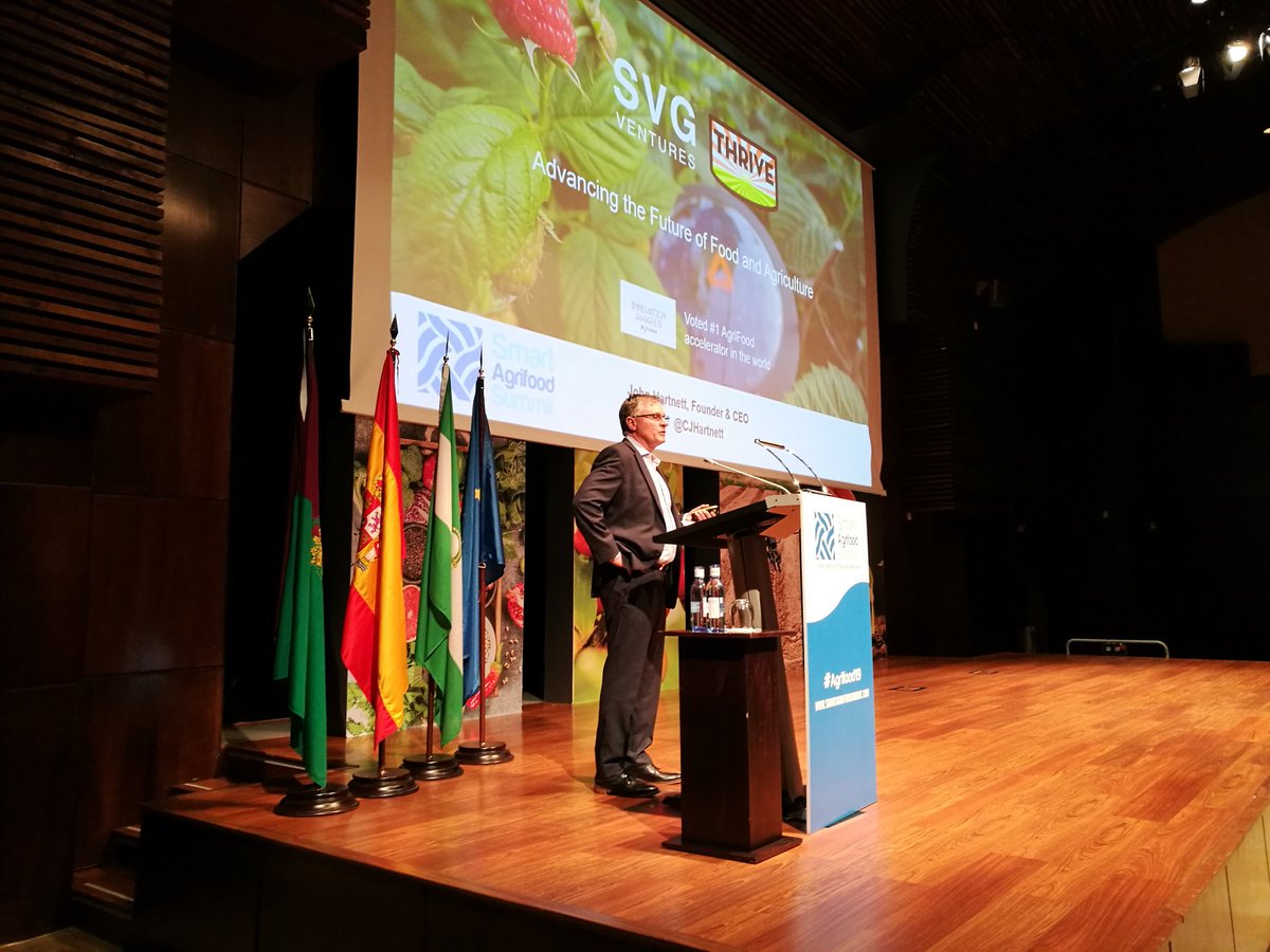 📝 The keynote lecture by <a href="/cjhartnett/">John Hartnett</a>, CEO &amp; Founder at <a href="/SVG_Ventures/">SVG Ventures</a> and @Thriveagtech, begins at #Agrifood19 👉 “Advancing the future of agriculture &amp; Food through innovation”.