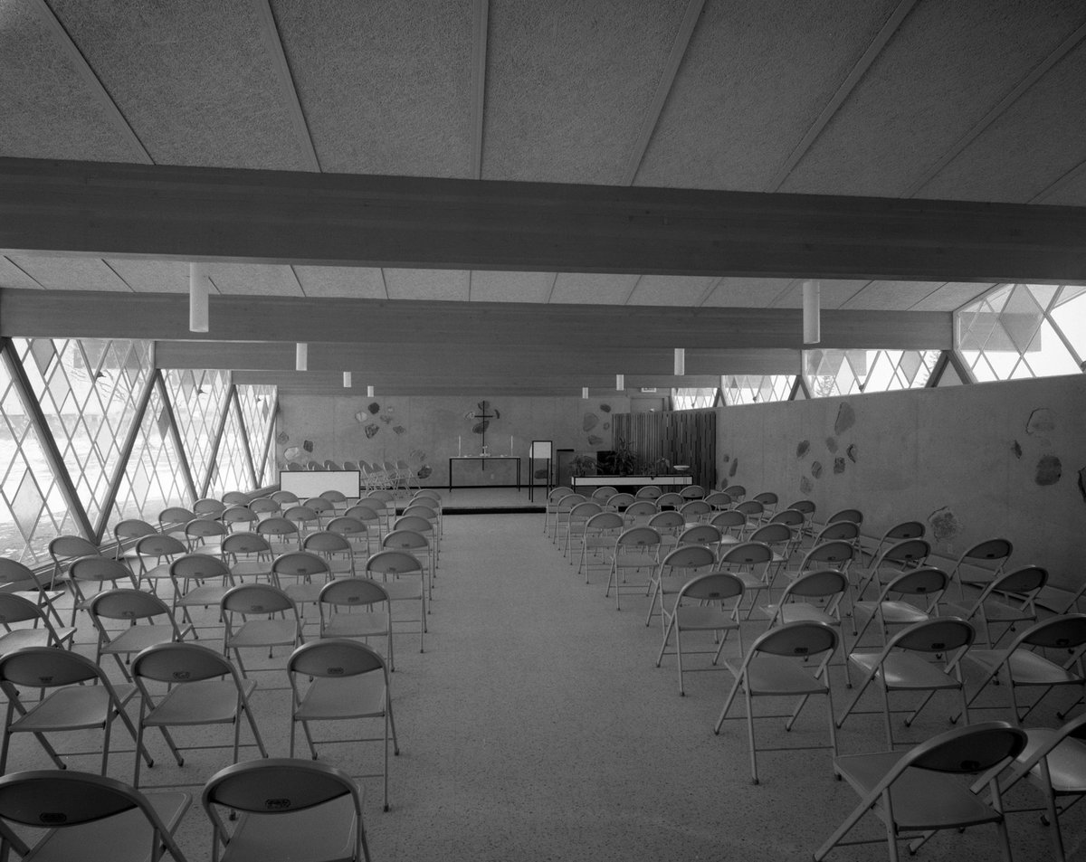 Photos of the education wing after construction, and the groundbreaking and framing of the sanctuary addition