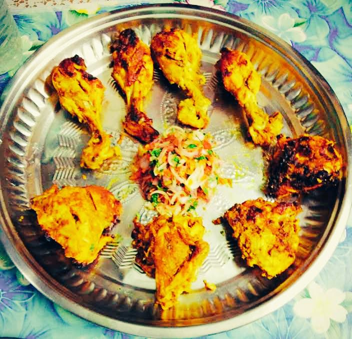 78. Polao - Mutton - Alu Bhaja - Chicken Tandoori during a get together with friends!!