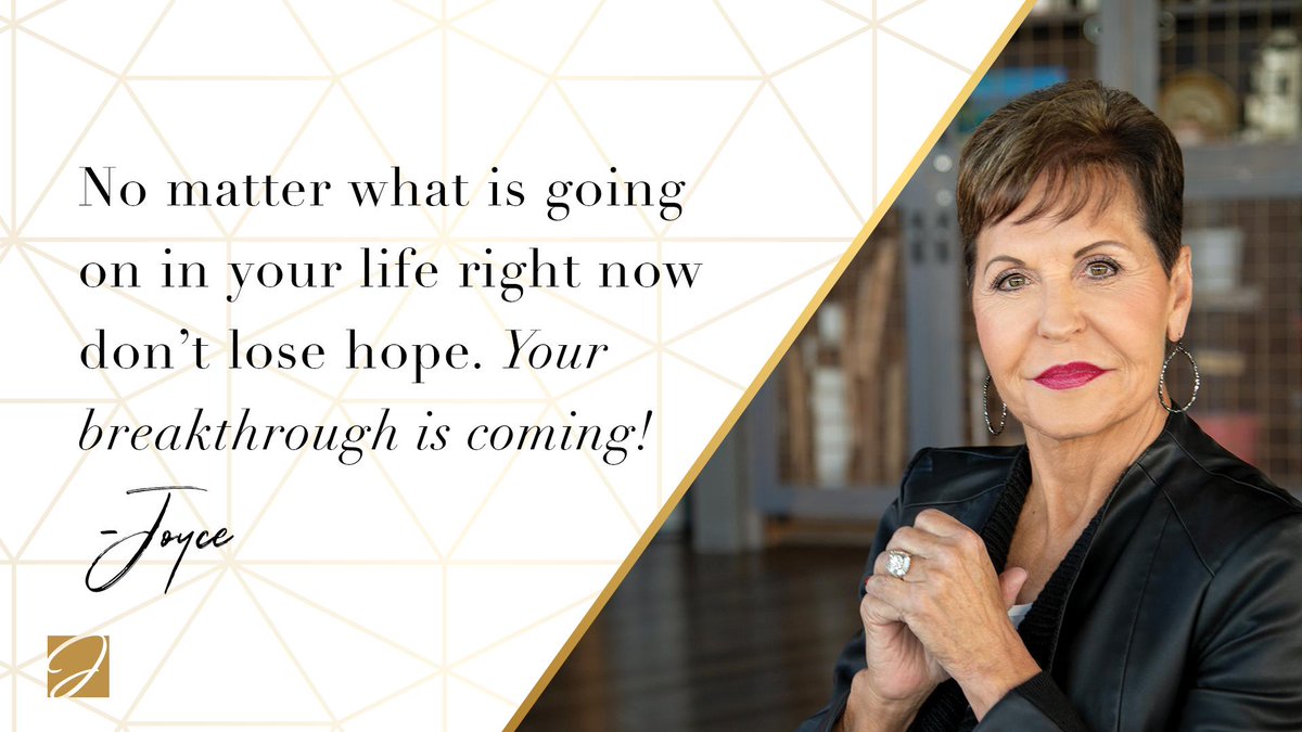 JoyceMeyer's tweet photo. 🙏🙏🙏 #JoyceQuote #DontLoseHope https://t.co/RiGonwpdiC