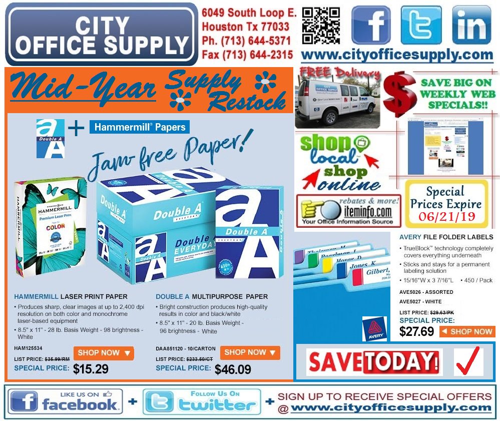 cityos's tweet photo. #WorkplaceWednesday #WorksWell with @Hammermill & @DoubleA_USA #Paper + @AveryProducts #FileFolderLabels #WeeklyWEBSpecial @ https://t.co/zb4z5RaOwd #shoplocal https://t.co/0bRrNHyaGH https://t.co/r8GerrkJOG
