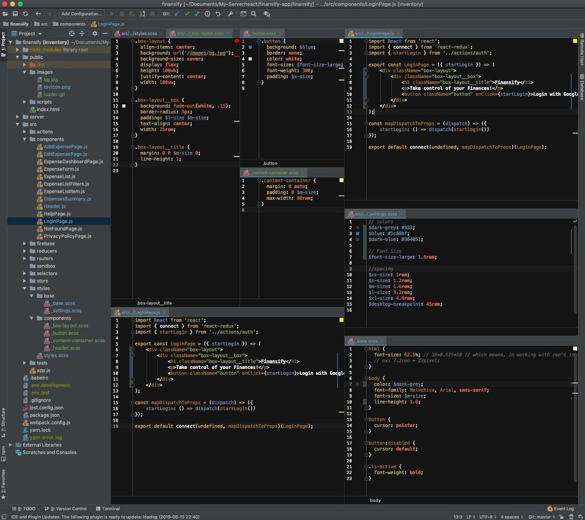 kristiancodes's tweet photo. Finished styling the finansify web app! Check out some code snippets styling the <LoginPage /> component.  #reactjs #React #FrontEnd #webdevelopment https://t.co/OcbuGtVqbM