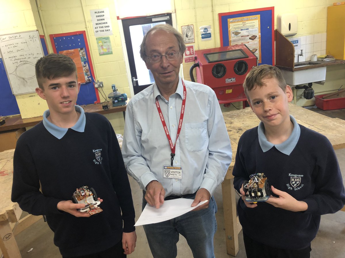 Jack, Mr fisher and Kyle - the team that managed second place in the adult micro mouse drag race - competition - well done! #STEM #Robotics