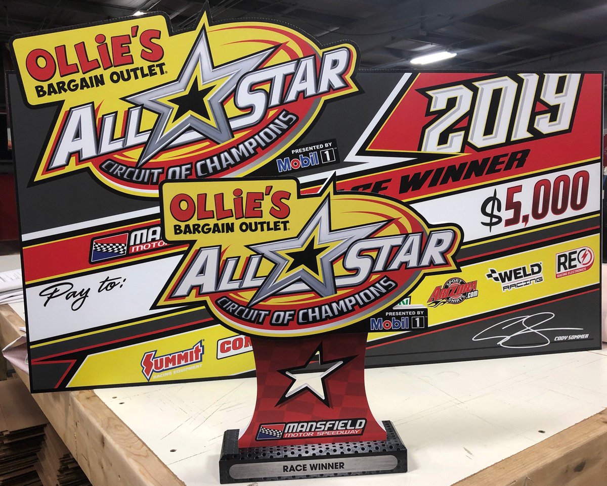Check &amp; Trophy for Tomorrow Night!! @ASCoC Ohio Speedweek <a href="/RaceMansfield/">Mansfield Speedway</a> 

RT THIS POST FOR A CHANCE TO WIN A (4) PACK OF RESERVED SEATS!!

Tickets ON SALE NOW at MansfieldMotorSpeedway.com/Tickets 

Pit Gates: 2:00
Spectator Gates: 5:30
Hot Laps: 6:00
Qualifying: 6:30
Racing to Follow!