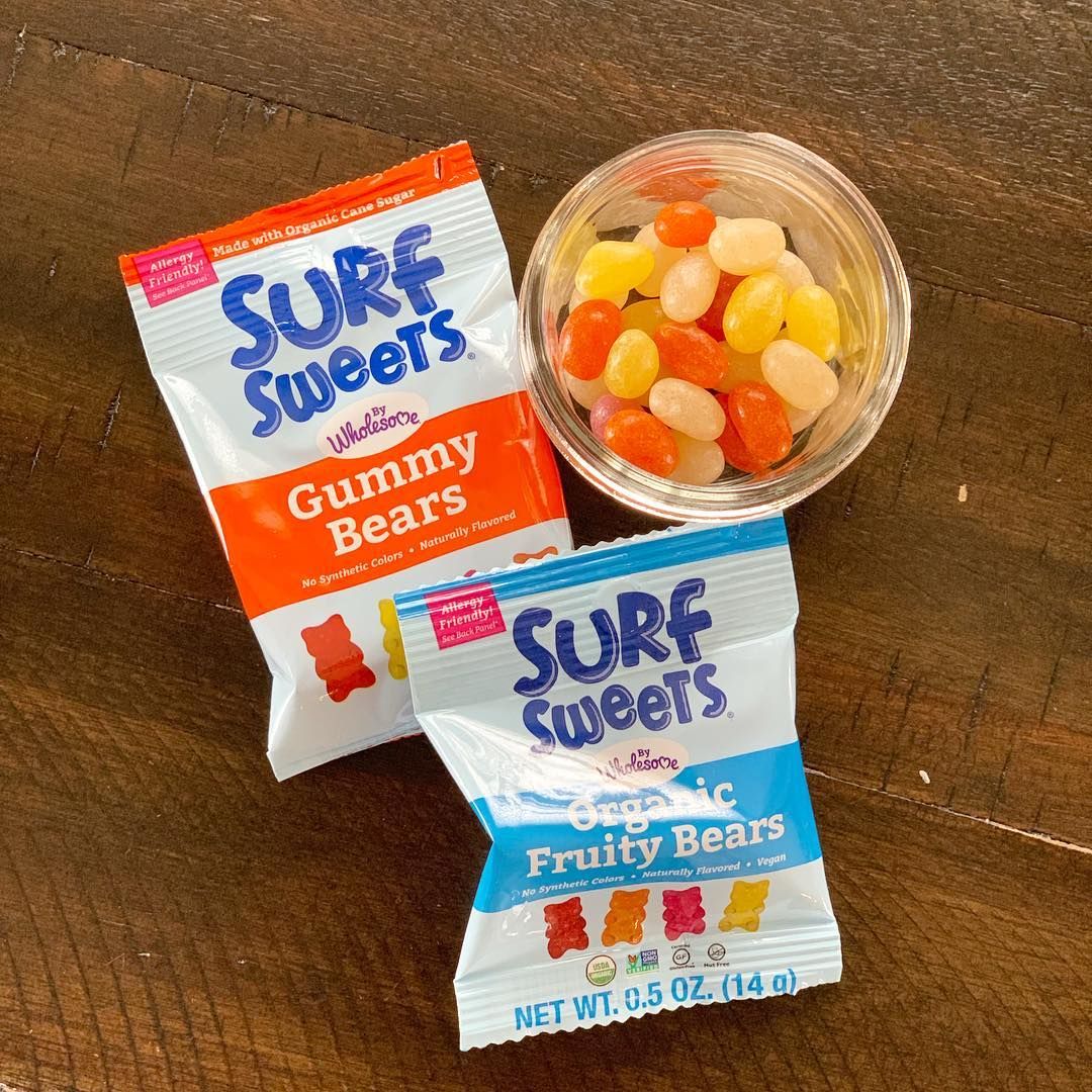 SurfSweets's tweet photo. “Have you ever heard of #SurfSweets?! If not, they are a must try! Delicious candies that are top TEN free and certified organic and #GlutenFree AND non-GMO! Can’t argue with any of that. Only the best candies for our allergy babies, am I right?!” - @allergy_mama_diaries https://t.co/d4jGIDdV0o