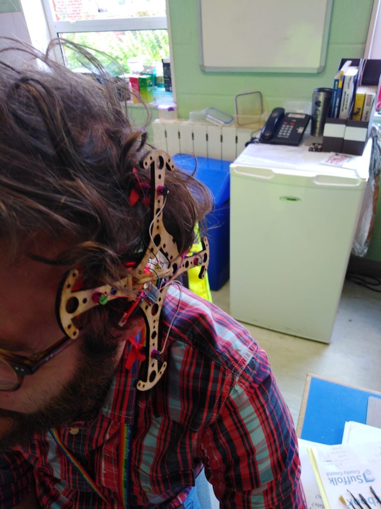 Mr Girling clearly doesn’t have his pilots license yet... I hope year 9 do better when we teach this next year! #droneinthehair #STEM