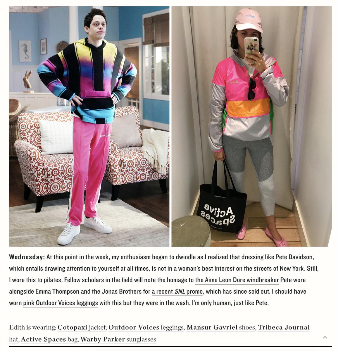 activespacesnyc's tweet photo. We are *totes* in love with this Pete Davidson Style experiment on @ManRepeller 👀 https://t.co/WD1rPA2v2H