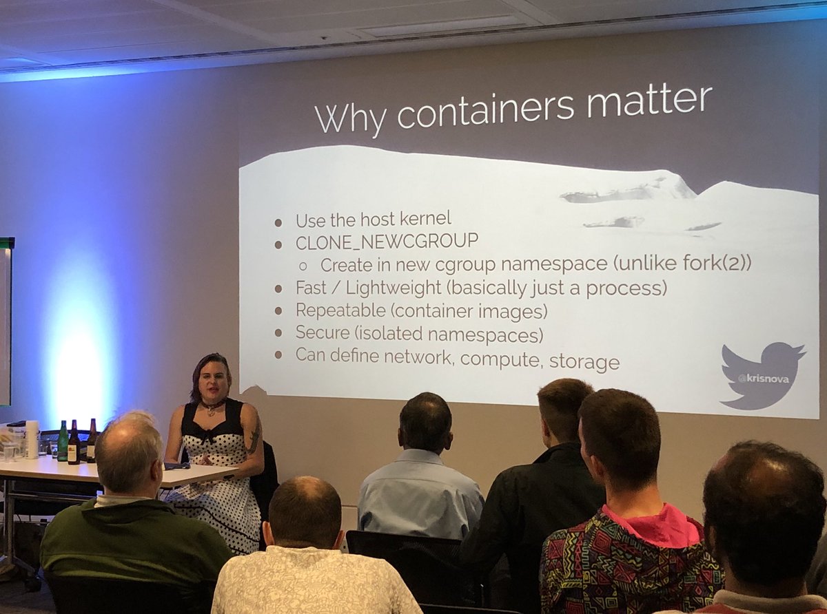 itstashko's tweet photo. Tonight at #CloudMatters, we are joined by @krisnova who is teaching us about the difference between #container and #virtualmachine and how they work in #Linux! ☁️🐧

#kubernetes #cloud https://t.co/M2EwHiw6st