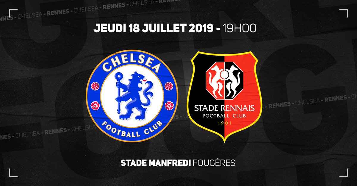 usfougeres's tweet photo. #GALA | @ChelseaFC 🆚 @staderennais 

📆 Jeudi 18 Juillet 2019
⌚️ 19h00
📍 Stade Jean Manfredi (Paron-Nord)
📊 5000 places en ventes

D’autres infos sur notre page Facebook et notre site internet. https://t.co/TTOvclhff4
