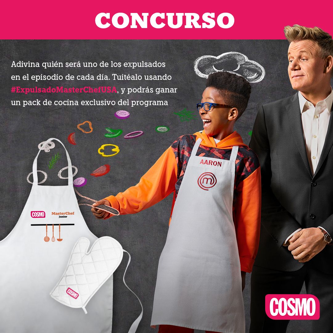 CanalCOSMO's tweet photo. ¡Vamos que ya empieza! ¿Quién será el expulsado de "Masterchef Jr USA"?🍝 Envíanos un tuit con #ExpulsadoMasterchefUSA y CONSIGUE este exclusivo pack de cocina.🍴
🕑¡A partir de las 21:00h en COSMO! https://t.co/gI8sDSCd5J