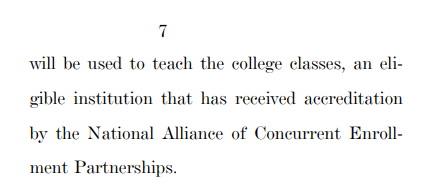 Today is a big day! This is the first time NACEP has appeared in a federal bill. The Go to College, Go To High School Act lists NACEP accreditation as a competitive priority. portman.senate.gov/newsroom/press…