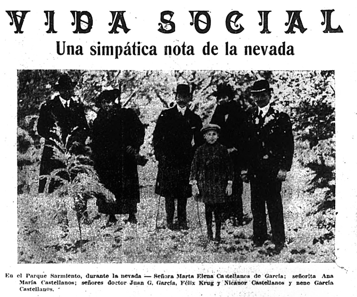 Nieve en el #ParqueSarmiento, 19 de junio de 1915, ciudad de Córdoba.