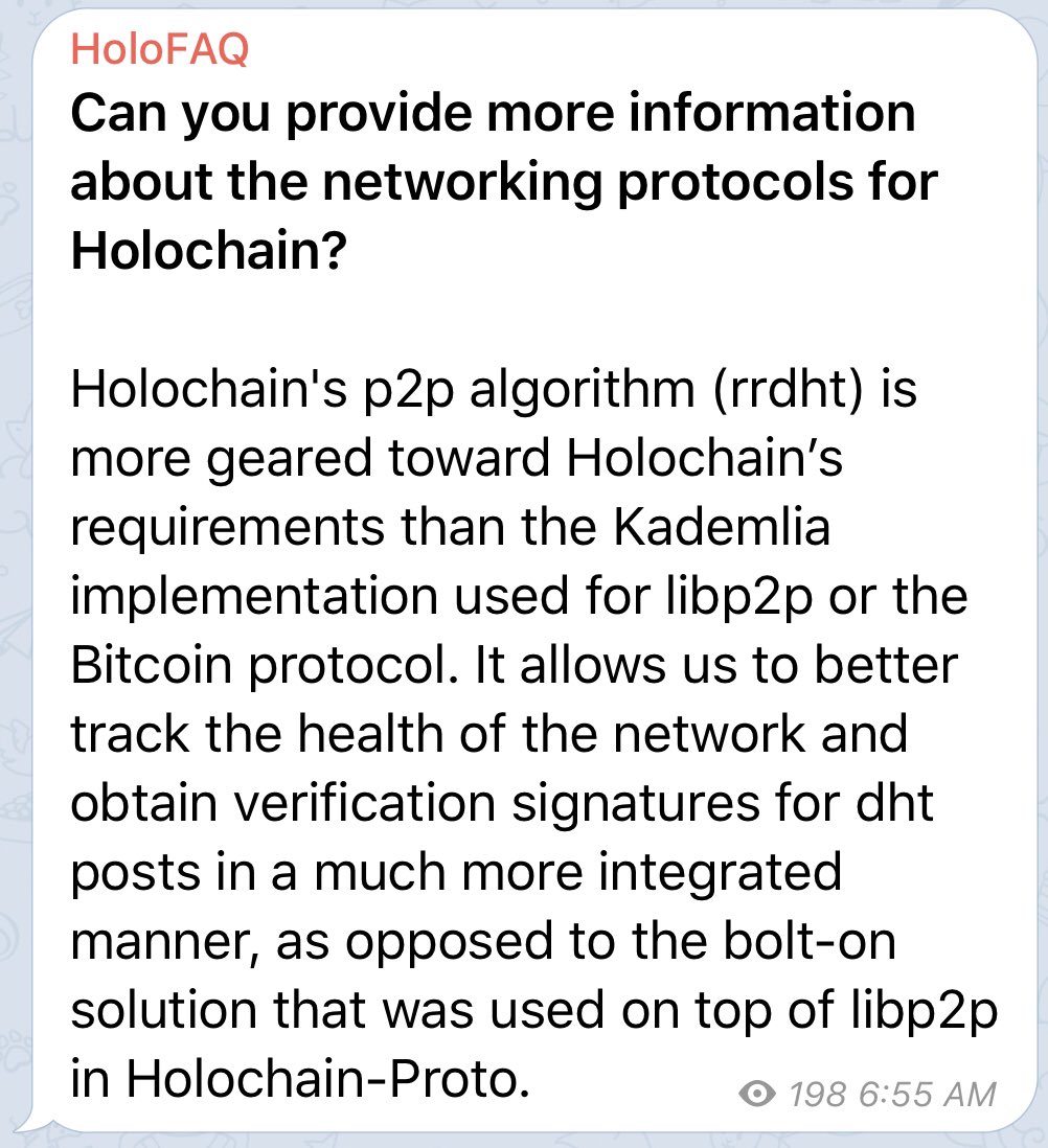 Cris_DVM's tweet photo. Can you provide more information about the networking protocols for #Holochain? #HoloFAQ
#holo $hot #decentralized #distributed #GDPR #crypto #btc https://t.co/xtBD2YNKCD