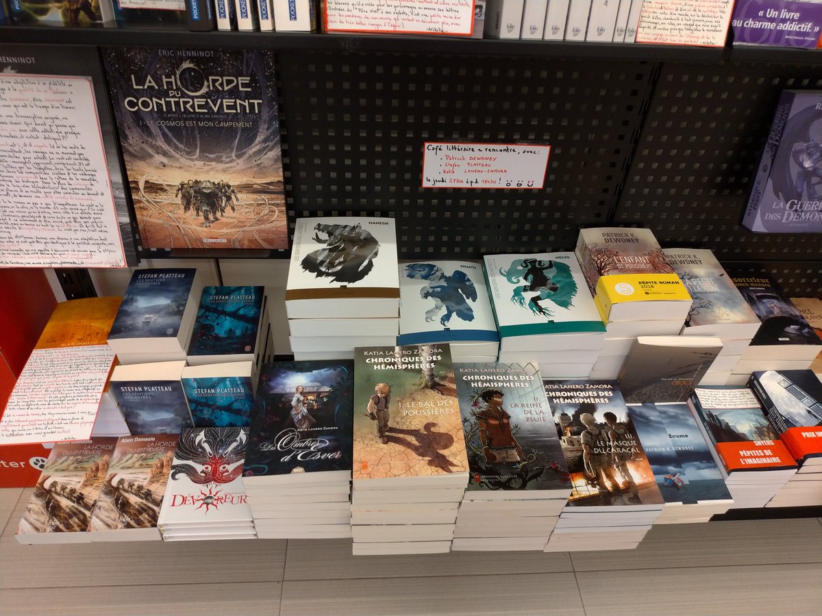 librairieflagey's tweet photo. Dans 1 semaine, on vous convie tous à notre 1er café littéraire autour de la fantasy francophone avec 3 auteurs talentueux ! @stefanplatteau @KatiaLanero #PatrickDewdney @AuDiableVauvert @moutonselec @Editions_Jailu @Editions_ActuSF @ActuSF @elbakin #lesimpressionsnouvelles https://t.co/zhgHZoGQbg