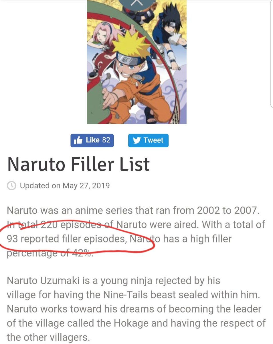 List of all Naruto filler episodes that you can skip. - 9GAG